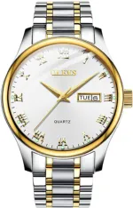 Olevs 5563 Chain Watch for Men – White Dial, Stainless Steel
