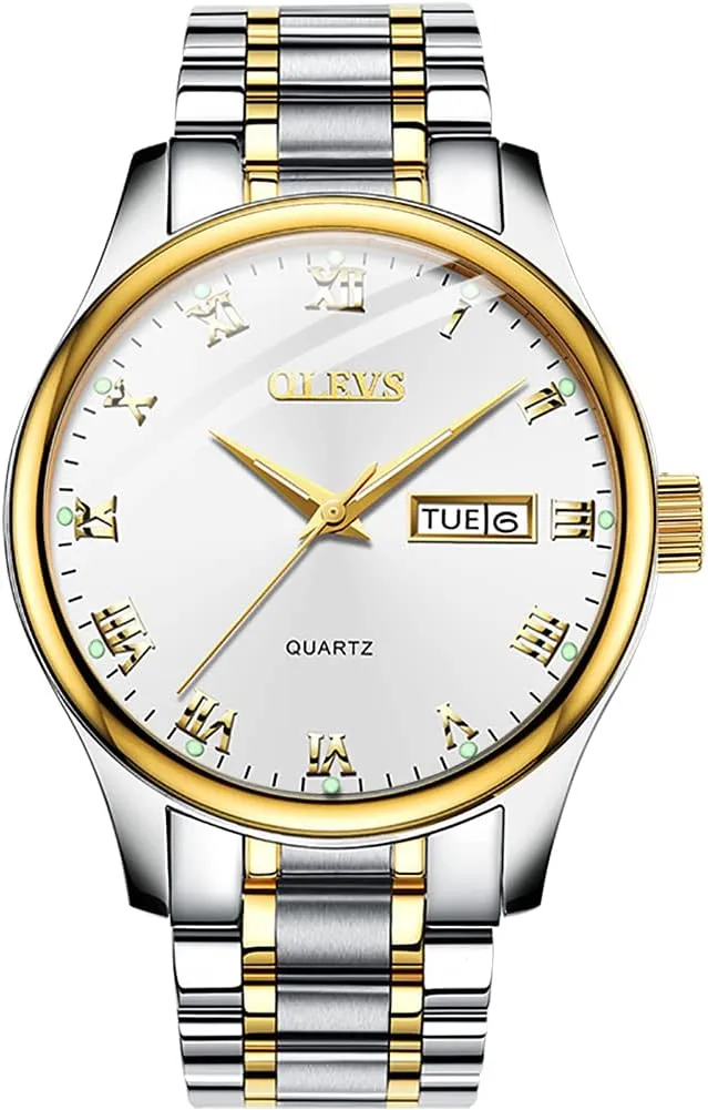 Olevs 5563 Chain Watch for Men – White Dial, Stainless Steel