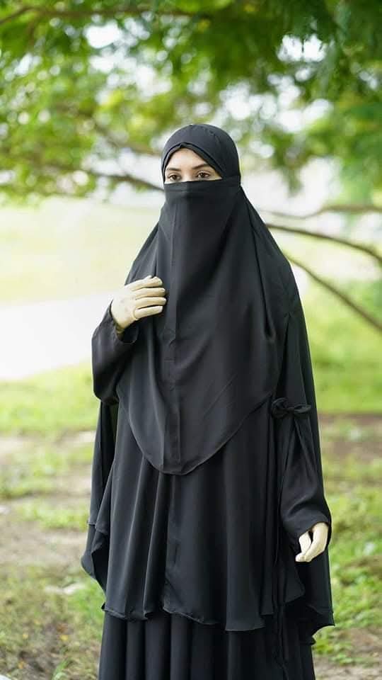 Albina Hijab with Niqab, Front 45 and Back 50 Inch