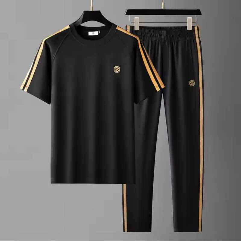 Men's Screen Print Mesh Jersey Top and Trouser Combo, M to XL