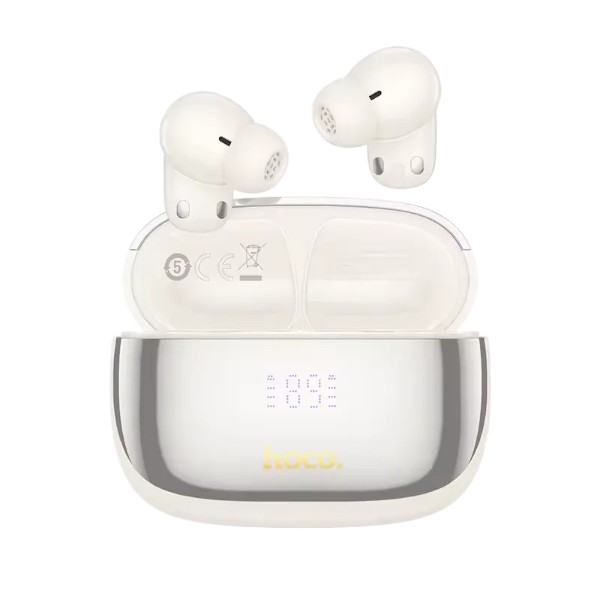 HOCO EQ20 ANC + ENC Noise Cancellation Wireless Earbuds – Milky White