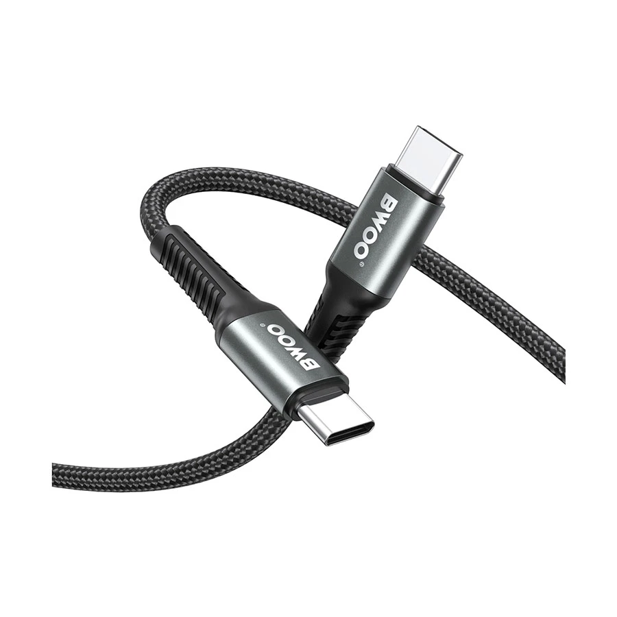 Bwoo BO-X288C-C-2M 65W USB-C to USB-C Braided Cable 2 Meter Black