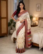 Assam Silk Style Saree with Matching Blouse Piece, 3 Colours