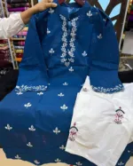 Women's Soft Cotton Embroidered Two Piece Set, 3 Colours