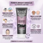 Pond's Bright Miracle Ultimate Detox Activated Charcoal Facial Foam 90g (Thailand)