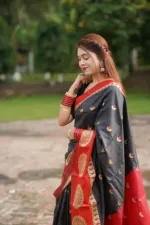 Soft Silk Katan Saree with Jacquard Border and Blouse Piece