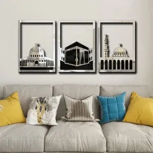 Kaaba, Masjid Al Aqsa, Masjid An Nabawi Acrylic Calligraphy