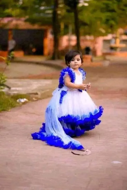 Girls' AC Net Party Dress with Bead Work, Ages 3 to 12