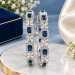 Royal Blue American Diamond-Cut Premium Kada/Bangle Set (2 Pieces)