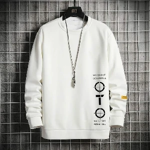 Men's Full Sleeve Sweatshirt- White OTO