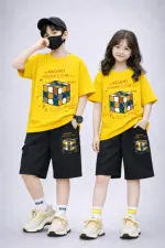Kids' Drop Shoulder Printed Tee and Pant Set, 6 Colours