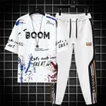 Men's Oversized Drop Shoulder Mesh T-Shirt and Trouser Set