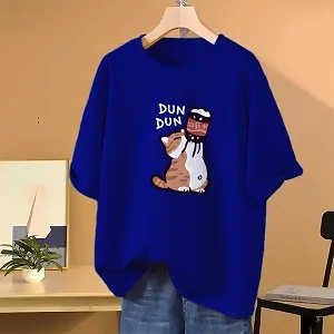 Drop shoulder T-shirt for Women (Blue)