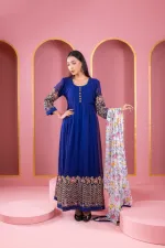 Georgette Embroidered Lehenga Party Dress, Free Size to 46, 6 Colours