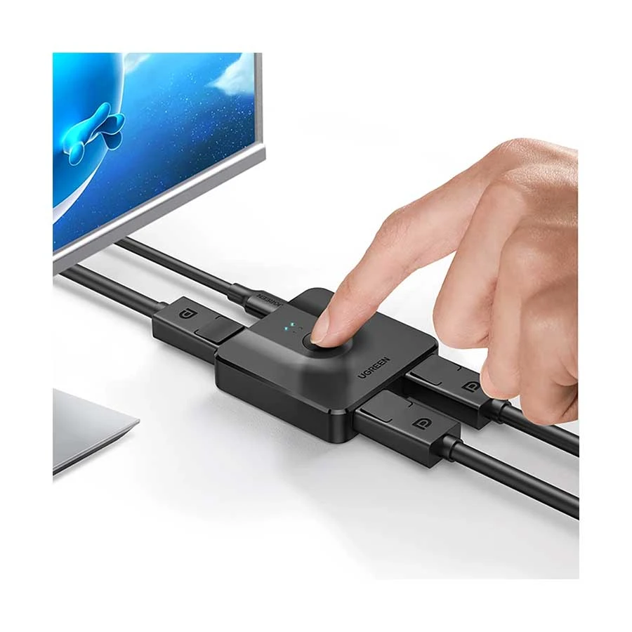 UGREEN CM430 60622 DisplayPort 2 In 1 Out Switch, 4K, Black