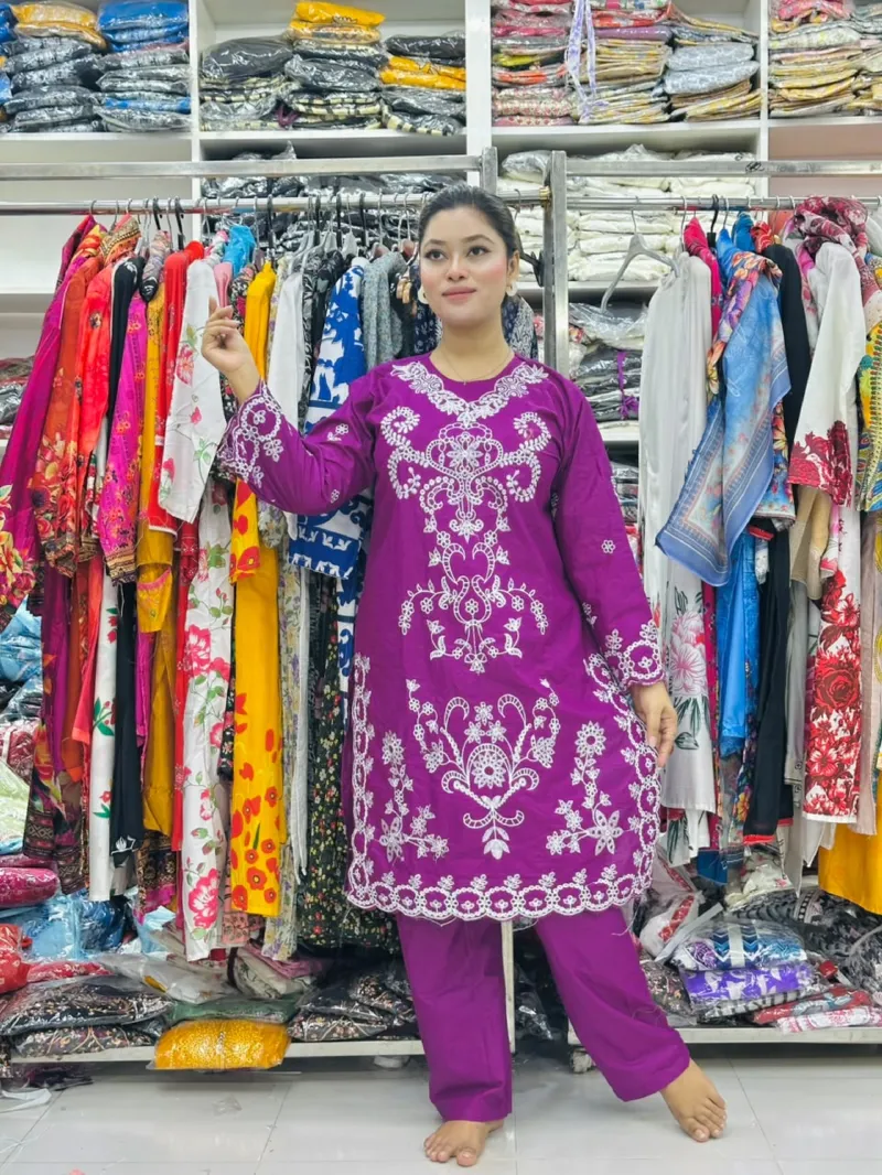 TC Cotton Embroidered Co-Ord Set for Office and Campus Wear