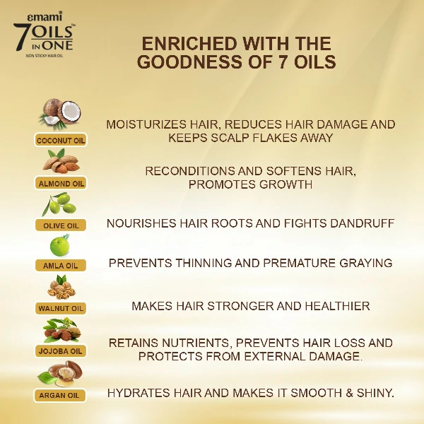 Emami 7 Oils in One Non Sticky Hair Oil (200ml)