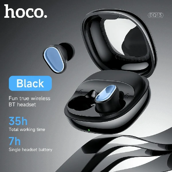 HOCO EQ13 True Wireless Bluetooth Earphone-Black Color