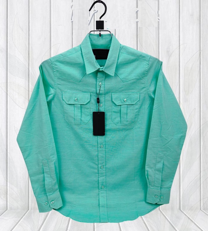 Men's Sakura Oxford Cotton Double Pocket Shirt, Slim Fit