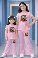 Kids' Half Sleeve Cotton T-Shirt and Pant Set, 160-170 GSM