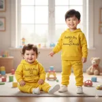 Unisex Kids Hoodie and Pant Set, One Side Brush, 6 Colour Choices