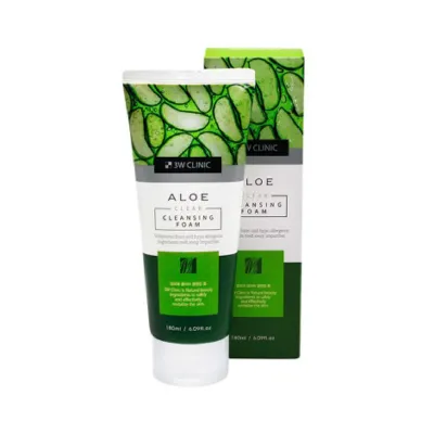 3W Clinic Aloe Clear Cleansing Foam 180ml (Korea)