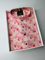 Men's Pure Cotton Digital Print Panjabi with Snap Buttons