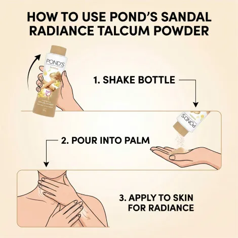 Pond's Sandal Radiance Talcum Powder 100g (India)