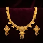 Gold Plated Necklace With Ear Ring
