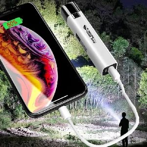 USB Rechargeable Flashlight With Power Bank