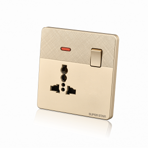 Super Star Gold Ray 3 Pin Multi Functional Socket With Switch