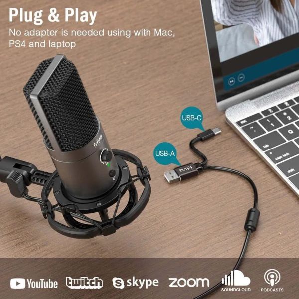 Fifine T683 USB Gaming Streaming Microphone for PC/Mac/Mobile