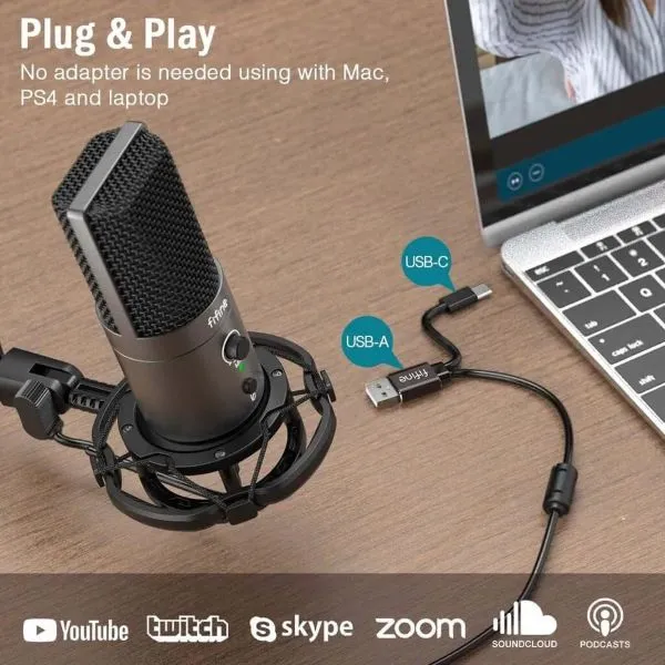 Fifine T683 USB Gaming Streaming Microphone for PC/Mac/Mobile