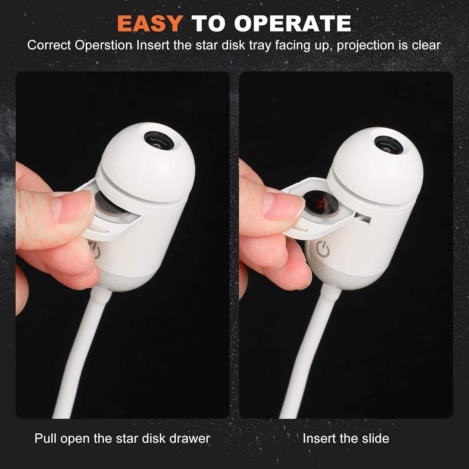 2-in-1 Mini Star Projector Night Light | USB Star/Galaxy Projector Light