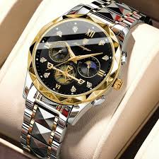POEDAGAR 996 Luxury Man Luminous Chronograph Watch for Men Stainless Steel Men's Quartz Watches (Butterfly Lock)