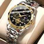 POEDAGAR 996 Men's Luminous Chronograph Watch - Stainless Steel