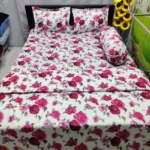 5 Piece AC Katha Set with King Size Bed Sheet, Pure Cotton Twill