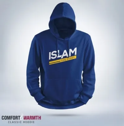 "Islam the light" Islamic Hoodie (Royal Blue)