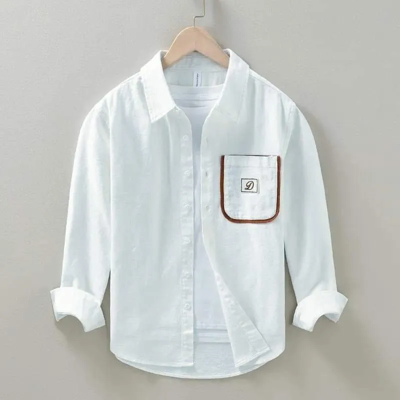 Men's Casual Cotton Shirt with Full Sleeves, Size L Only