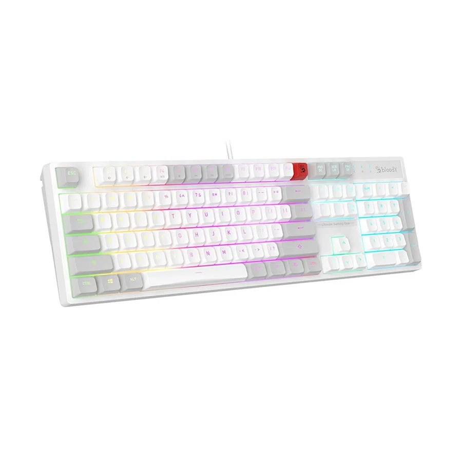 A4Tech Bloody B230N Neon Backlit Wired White Gaming Keyboard