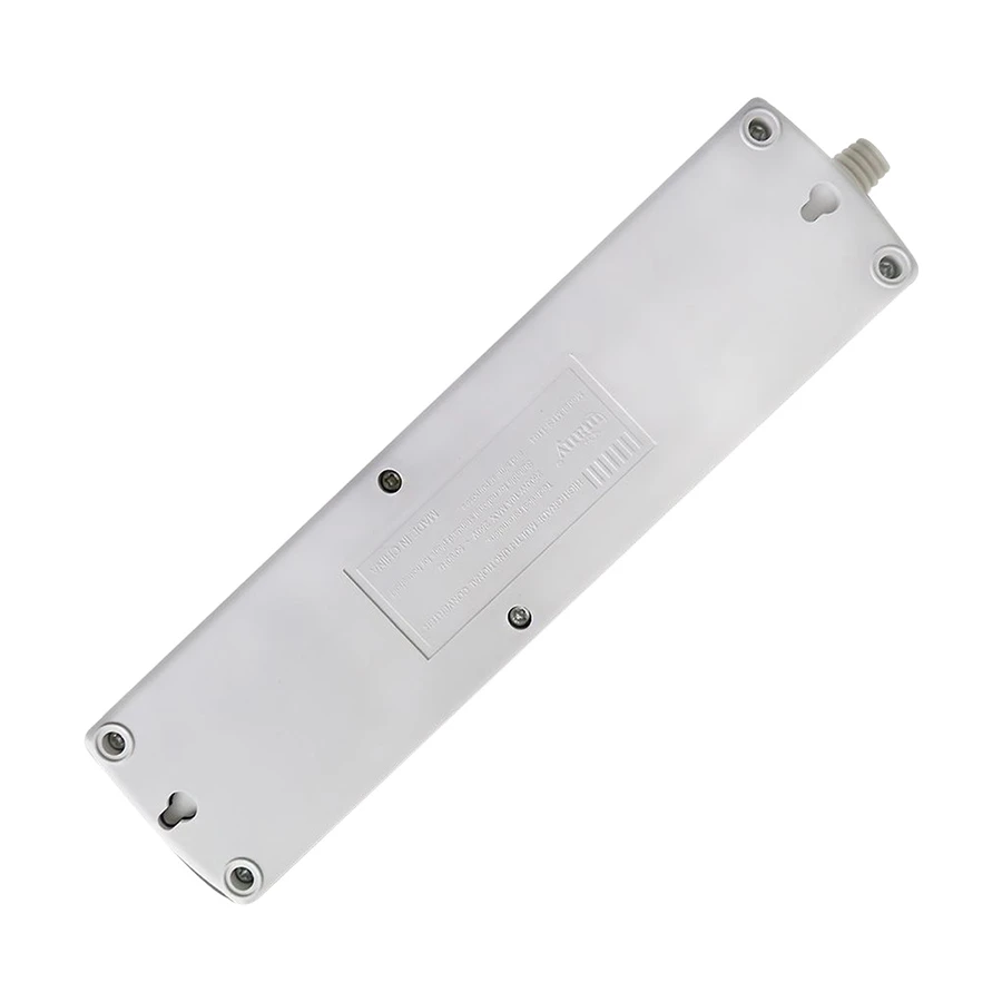 Many MTS-1104 2 Pin 4 Port Power Strip, 5 Meter, White