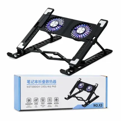 NO.X3 Foldable Laptop Stand with Twin Cooling Turbo Fans
