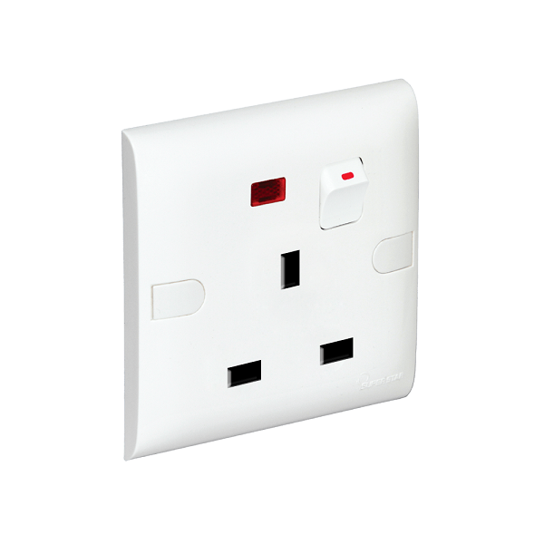 Super Star Slim Flat 3 Pin Socket With Neon