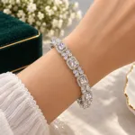 Royal Silver American Diamond Bangle Set