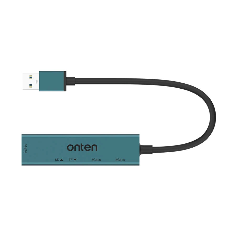 Onten OTN-5223 USB to Tri USB, SD & TF Converter Crystal Teal