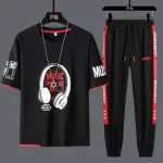 Men's Mesh Fabric T-Shirt and Full Pant Set, 5 Colours