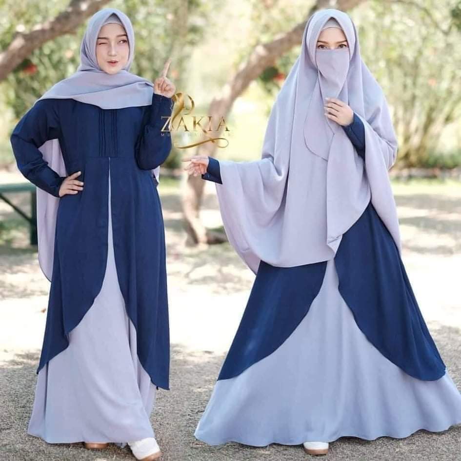 Cherry Borka with Hijab and Niqab, Lengths 52 to 56, 6 Colours