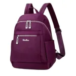 Nylon Backpack Durable Waterproof Casual Shoulder Bag (purple)