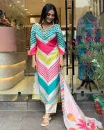 Women's Cotton Three Piece with Butter Silk Salwar, 2 Colours