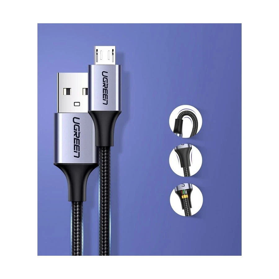 UGREEN 60148 USB to Micro USB Charging & Data Cable 2 Meter Black